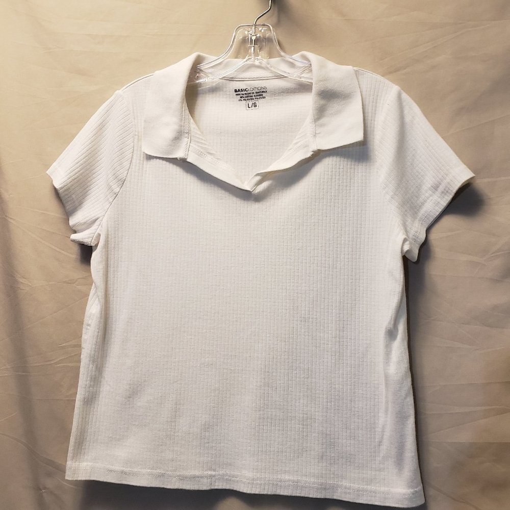 Basic Editions White Polo-type Shirt
